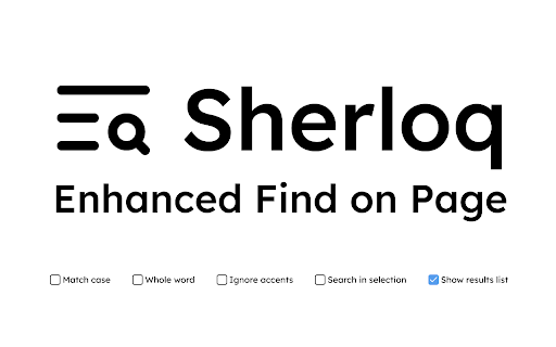 Sherloq - Enhanced Find on Page :: A better search experience than the default find on page