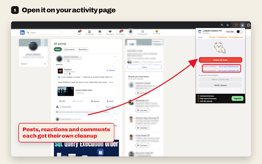 LinkedIn Bulk Deleter & Unliker Pro : Likes, Comments, Post, Repost :: Mass delete your LinkedIn posts, remove reactions, and delete your comments safely with human-like delays. Privacy-first extension.