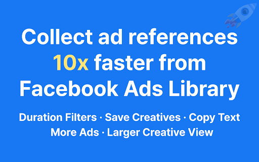 FB Ad Library Helper - One-Click Ad Research :: Save creatives, copy ad text, and open more ads from Meta/Facebook Ads Library faster.