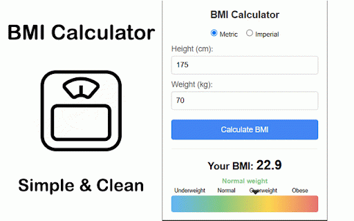 BMI Calculator :: A simple BMI calculator extension