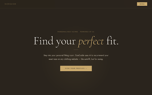 SizeGuide - AI Size Recommendations :: AI-powered clothing size recommendations on any shopping website