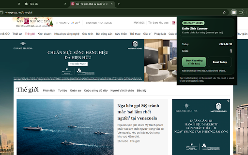 Daily Click Counter :: Counts your mouse clicks for today on the current page when enabled.