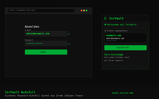 CorVault Autofill :: Automatisches Ausfüllen von Passwörtern aus deinem CorVault Tresor