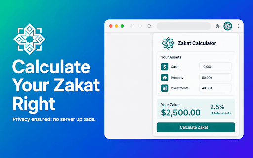Zakat calculator :: Use zakat calculator to calculate your zakat accurately, track every payment and keep your financial data completely private.