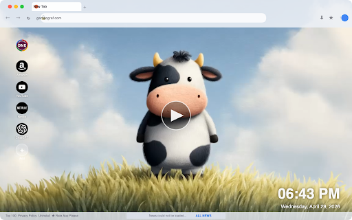 Cute Cow Live Wallpaper :: Transform your new tab with adorable HD cow videos that bring charm and joy to your browsing experience!
