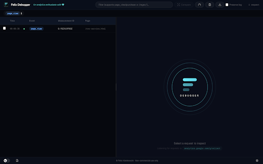 Felix Debugger – GA4 Network Inspector :: Real-time GA4 debugging for Analysts and Developers. Decode, validate and inspect Google Analytics 4 requests.