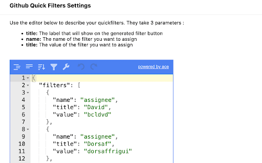 Github Filters :: Easily filter assignees on Github project during daily scrum