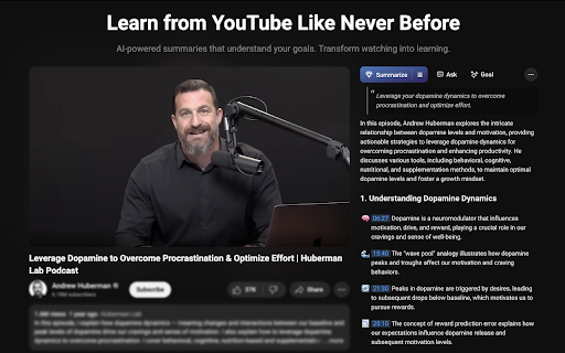 TLDW: AI-Powered YouTube Video Summarizer :: Dive deeper into any YouTube video with customized AI summaries and responses designed to align with your individual goals.