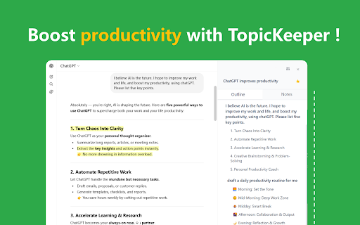 ChatGPT organizer: TopicKeeper | DeepSeek organizer & AI chat folder :: AI knowledge base & ChatGPT organizer & DeepSeek organize & DeepSeek manager & AI chat folder