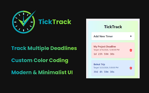 TickTrack :: Professional countdown timer for your goals and deadlines.