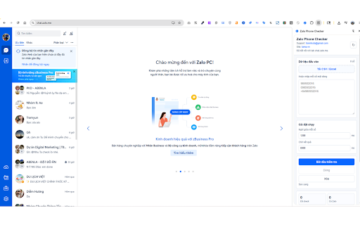 Zalo Phone Checker :: Kiem tra danh sach so dien thoai co tai khoan Zalo tren chat.zalo.me.