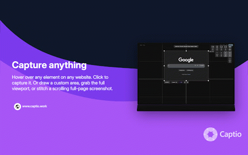 Captio :: Capture page elements and compose stunning visuals with backgrounds, text, 3D transforms, templates, and high-quality export.