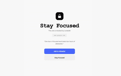 LockedIn :: Block distracting websites and stay focused on what matters