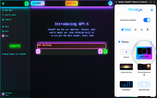 Akralys: ChatGPT Custom Themes, UI Tools & PDF Export :: Akralys: Customize ChatGPT with custom themes, advanced UI tweaks and powerful tools. Export to PDF, edit fonts and colors live.