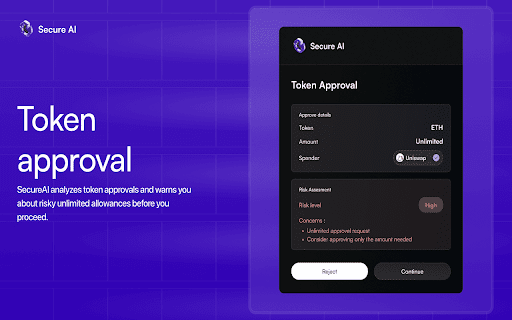 SecureAI :: Protect yourself from phishing websites and analyze contracts, tokens, NFTs, approvals and Airdrop analyzer with SecureAI.