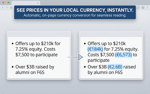 Currency Converter — In-Page & Right-Click :: Convert money to your currency automatically on any page. USD to INR, EUR to USD, GBP to EUR + 160 currencies. Auto or right-click.