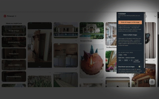 PureDrop :: Alt+Click, right-click, or grab a whole page of images and send them straight into PureRef.