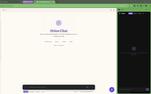 Orion :: Orion: agentic AI side panel that drives your active tab. Browser automation + MCP connectors by Cloud Consulting Mastery.