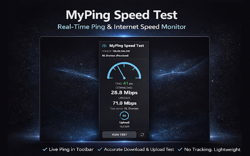MyPing Speed Test :: Instantly check your IP address with geolocation and run a full speed test — ping, download and upload speed.