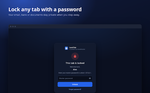 LockTab — Password Lock for Your Browser :: Password-protect your Chrome profile, windows and tabs. Lock on startup or auto-lock when idle. Private, local, no accounts.