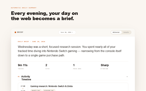 Brief :: Your daily browser activity, summarized.