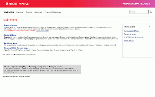 Prettify Minerva :: Improves the UI of McGill's Minerva portal