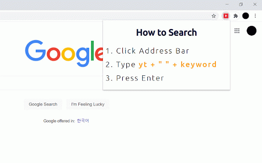 Quick Youtube Search :: Type 'yt' space a keyword to search on youtube.