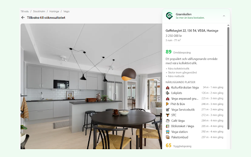 Grannkollen :: Se mer än bara bostaden. Områdesdata direkt på svenska bostadsannonser.