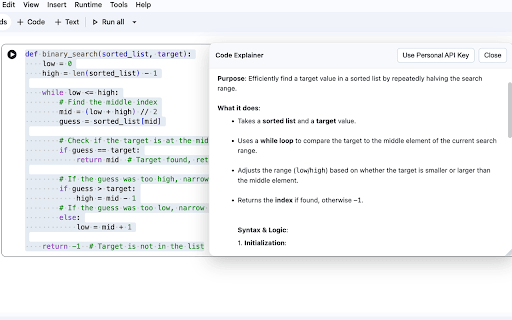 Code Explainer :: Explain selected code on the current page.