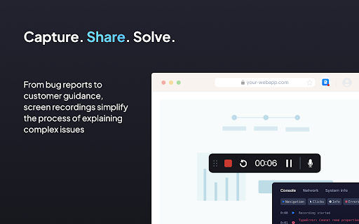 Birdie :: Record your screen, capture logs, and document repro steps—all in one click. Simplify bug reporting and speed up issue resolution.