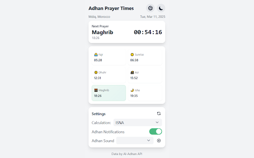 Adhan Prayer Times :: Modern prayer times with adhan notifications