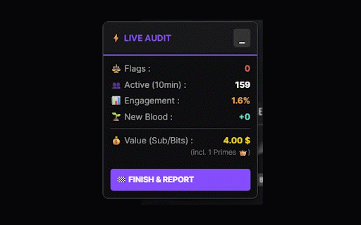 Stream Insights & Engagement :: Audit Twitch pour Streamers & Agences. Analysez la santé réelle du live : Taux d'engagement, Revenus & Rapport CSV certifié.