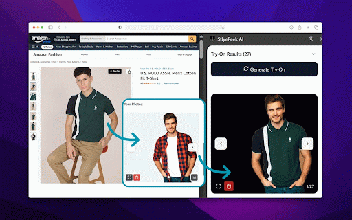 StylePeek AI - Free AI Virtual Try On :: AI-powered virtual try-on for clothing items on e-commerce websites