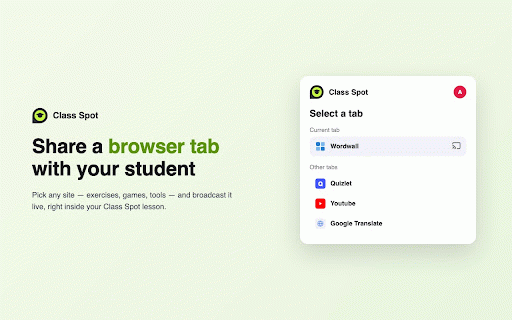 Class Spot — Shared Tab Control :: Share a browser tab with your student and let them interact with it during a Class Spot lesson.