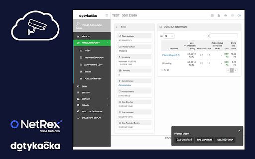 NetRex POS add-on :: Pro uživatele dohledového systému NetRex a platebního systému Dotykačka jsme vytvořili unikátní doplněk, který propojuje tyto dva…