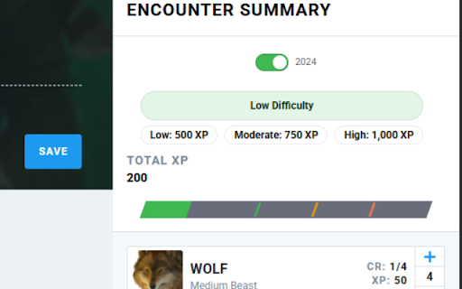 DDB - 2024 Difficulty :: Shows 2024 encounter difficulty in the D&D Beyond Encounter Builder.