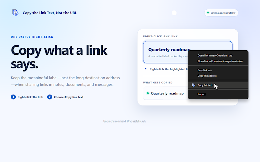 Copy the Link Text, Not the URL :: Right-click a link to copy its visible text instead of the URL.