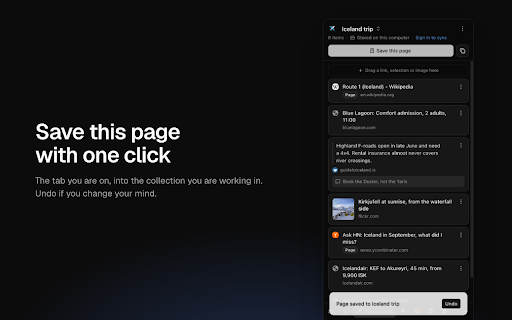 Collections :: Save pages, links, text and images into a side panel. AI summaries and answers from what you saved. Imports Edge Collections.