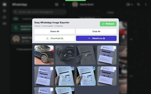 Easy Image and Chat-Range Exporter for WA Web :: Seamlessly download images as well as selected chats (message ranges) from WhatsApp Web. Free extension brought to you by MaraDocs.