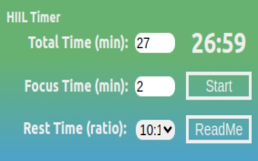 HIIL Timer :: This extension lets you set up a timer that will force you to break at certain intervals