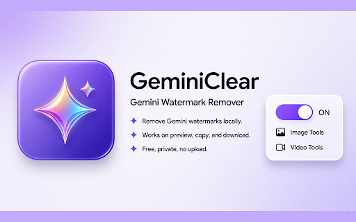 GeminiClear-Gemini Watermark Remover :: Remove visible Gemini watermarks from images locally in Chrome. Free Gemini watermark remover. Private, no upload.
