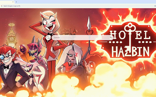 Hazbin Hotel Live Wallpaper :: Hazbin Hotel's fiery hellscape with Charlie and demonic characters in vibrant animated style.