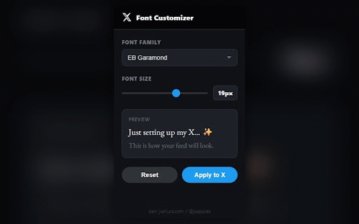 X Font Customizer :: Change the font and font size on X.com (Twitter)