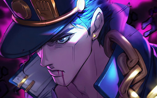Jotaro Kujo Live Wallpaper - JoJo's Bizarre Adventure New Tab :: Jotaro Kujo stands ready in this HD JoJo's Bizarre Adventure wallpaper. Animated anime wallpaper for new tab.