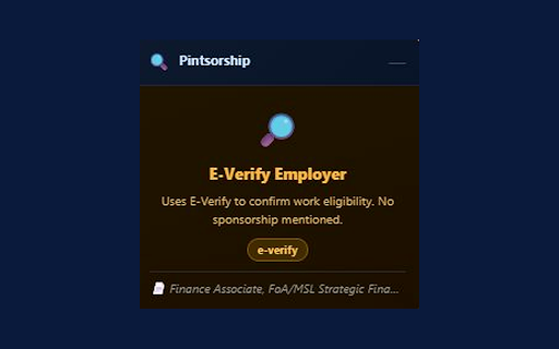 Pintsorship :: Your H1-B and E-verify filter for LinkedIn Job Postings