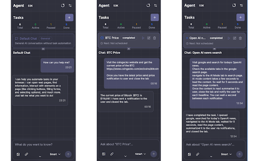 AI Browser agent :: AI-powered browser automation agent that can create, schedule, and execute tasks to automate web interactions and data extraction.