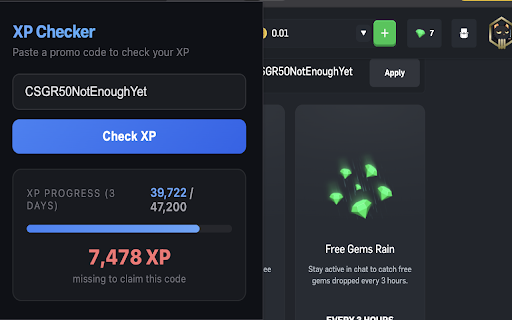 CSGORoll XP Checker :: Check how much XP you need to claim promo codes on CSGORoll