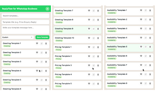 ReplyFlow for WhatsApp Business by Slash Mark :: Speed up customer chats using reusable WhatsApp Business message templates.