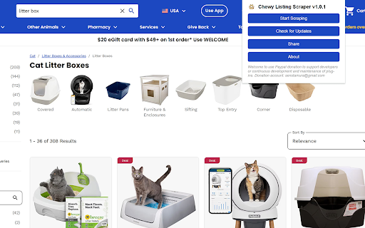 Chewy Listing Scraper :: Scrape product data from Chewy.com search pages and export to Excel.