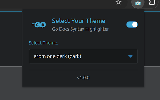 Go Docs Syntax Highlighter :: Adds syntax highlighting to Go documentation code blocks with 200+ themes to choose from.
